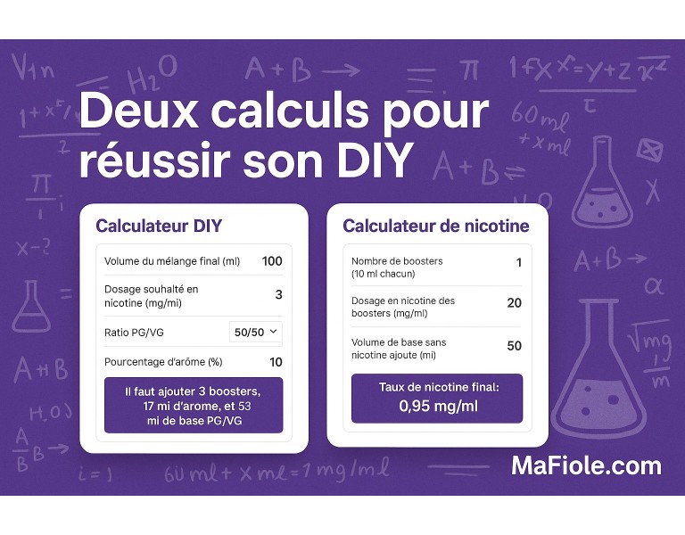 Calculateurs DIY & Nicotine pour réussir vos e-liquides maison